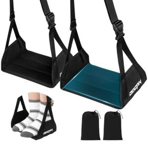 2-Pack Bamboo Foot Hammocks for Travel Comfort