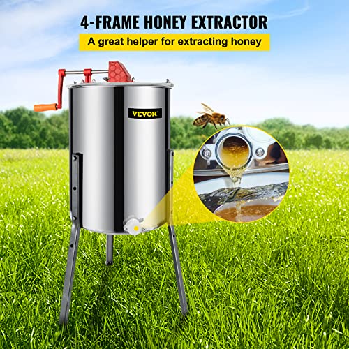 Stainless Steel 4-Frame Manual Honey Extractor