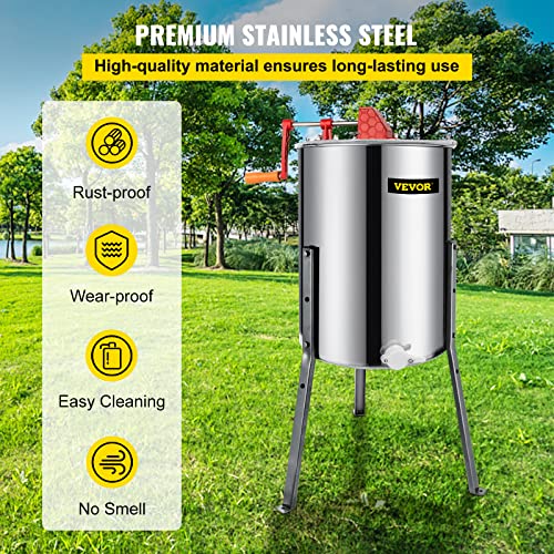 Stainless Steel 4-Frame Manual Honey Extractor
