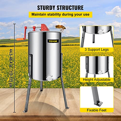 Stainless Steel 4-Frame Manual Honey Extractor