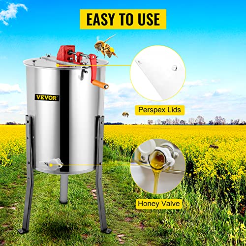 Stainless Steel 4-Frame Manual Honey Extractor