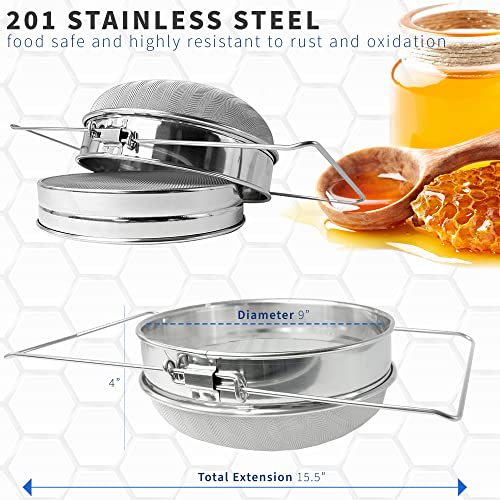Honey Strainer: Double Sieve Stainless Steel Beekeeping Tool