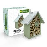 Green Wild Bee House with Metal Roof