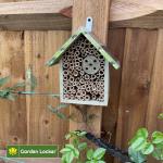 Green Wild Bee House with Metal Roof