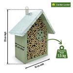Green Wild Bee House with Metal Roof