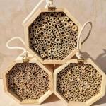 Wooden Bee House Set for Garden Pollinators