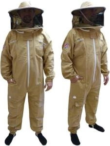 Olive Cotton Beekeeping Suit with Round Hat – Small