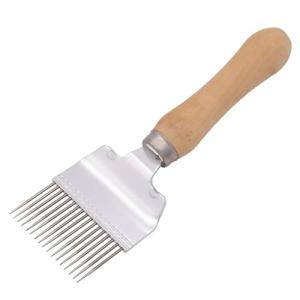 Stainless Steel Uncapping Fork with Wooden Handle
