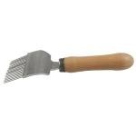 Stainless Steel Uncapping Fork with Wooden Handle