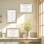 Gold A4 Picture Frames for Bee Art Display, 7-Pack