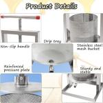 Stainless Steel Manual Honey Extractor with T-Handle