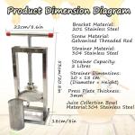 Stainless Steel Manual Honey Extractor with T-Handle