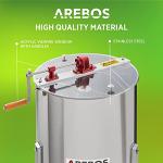 Arebos Manual Honey Extractor with Transparent Lid