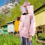 Professional Beekeeping Protective Jacket with Veil - Pink
