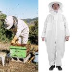 Beekeeping Suit with Dual Zippers - White