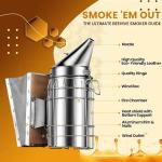 Stainless Steel Beehive Smoker with Heat Shield