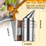 Stainless Steel Beehive Smoker with Heat Shield