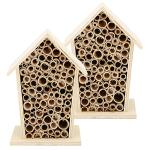 Wooden Bee House Set for Outdoor Gardens