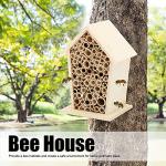 Wooden Bee House Set for Outdoor Gardens