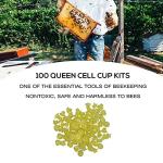 100 Plastic Queen Bee Rearing Cups - Yellow