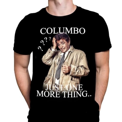 Columbo Mens T-Shirt TV Series Print, Black Cotton T-Shirt, Movie Poster Tee