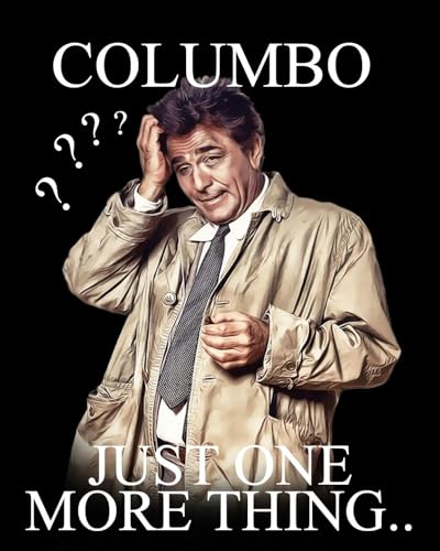 Columbo Mens T-Shirt TV Series Print, Black Cotton T-Shirt, Movie Poster Tee