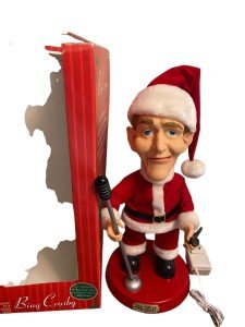 🐞 VTG 2002 BING CROSBY Santa Claus GEMMY Pop Culture Singing Animated Figure