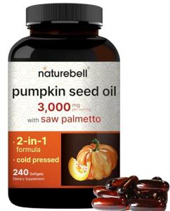 NatureBell Pumpkin Seed Oil with Saw Palmetto 240 Softgels