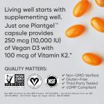 Vegan D3 10,000 IU with K2 Softgels