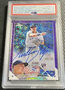 2023 Anthony Volpe Topps Chrome Purple Auto #RAAV