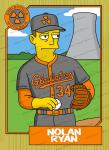 Nolan Ryan Simpsons Shelbyville Softball Trading Card