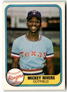 1981 Fleer Mickey Rivers Baseball Card #617