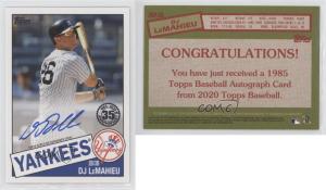 2020 Topps DJ LeMahieu Autograph Card #85A-DL