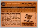 1960 Topps Bobby Richardson Yankees White Back Card