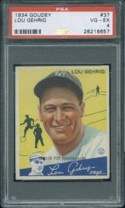 1934 Goudey Lou Gehrig PSA 4 Sports Card