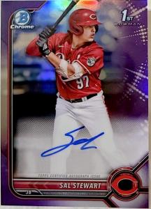 2022 Bowman Draft Sal Stewart Purple Auto #/250
