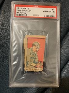 1926 W512 Tris Speaker #4 Hand Cut Card
