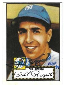 Phil Rizzuto 1952 Topps Autographed Card #11