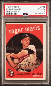 1959 Topps Roger Maris #202 White Back Card