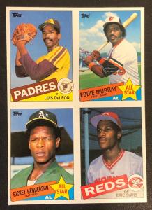 1985 Topps Henderson Davis Baseball Uncut Card Panel