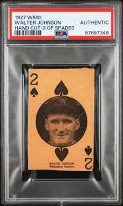 1927 W560 Walter Johnson 2 of Spades Card