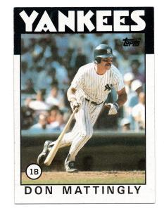 Don Mattingly 1986 Topps Card #180 Yankees