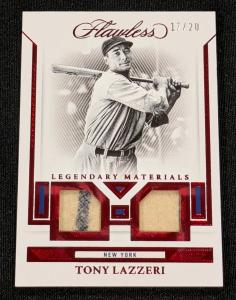 2023 Flawless Tony Lazzeri Game Worn Yankees Card