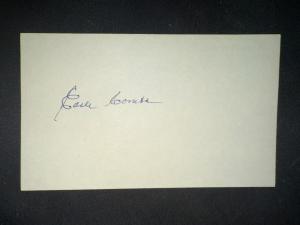 Earle Combs Signed Yankees HOF 3x5 Card