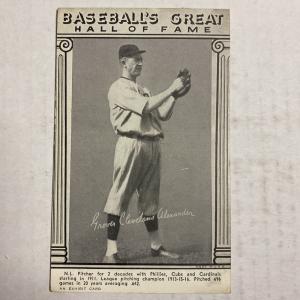 1948 Grover Cleveland Alexander Exhibits Baseball Card