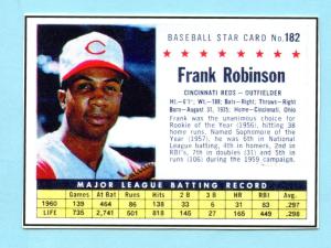 Frank Robinson 1961 Cereal Card #182 – Reds