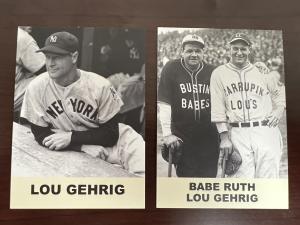 2 Lou Gehrig 1988 Baseball Promo Cards Set