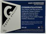 2005 Topps Gallery Alex Rodriguez Relic Card
