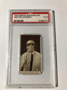 Walter Johnson 1912 T207 Brown Background PSA 3
