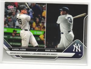 Aaron Judge and Babe Ruth 2025 Topps NOW® Card